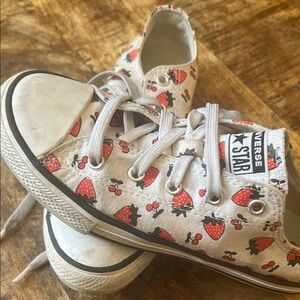 Converse Kids White Strawberry Sneakers